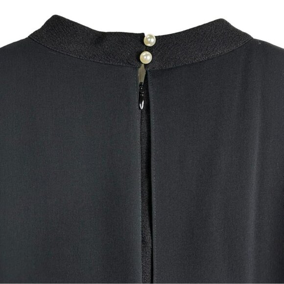 Karl Lagerfeld Paris Black Sleeveless Fringe Hem Shift Dress Size 12‎  NWOT - Picture 8 of 14